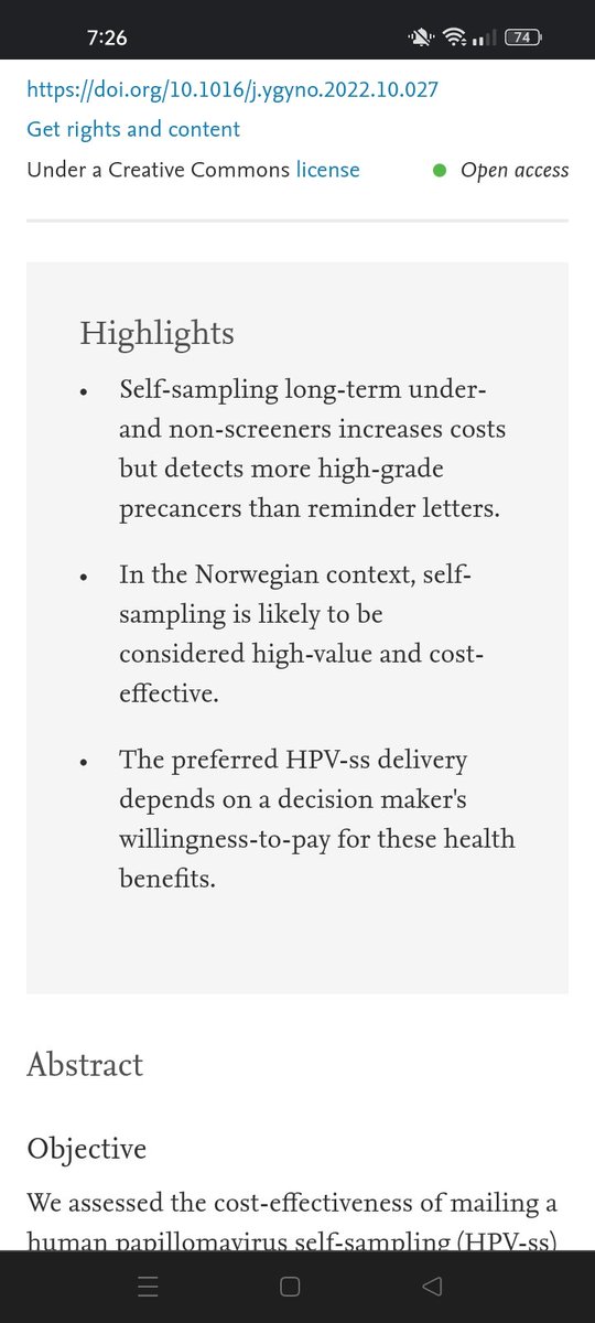 MaireadOConnor8's tweet image. The cost-effectiveness of opt-in and send-to-all #HPV self-sampling among long-term non-attenders to cervical cancer screening in Norway: The Equalscreen randomized controlled trial #selfsampling #cervicalscreening sciencedirect.com/science/articl…