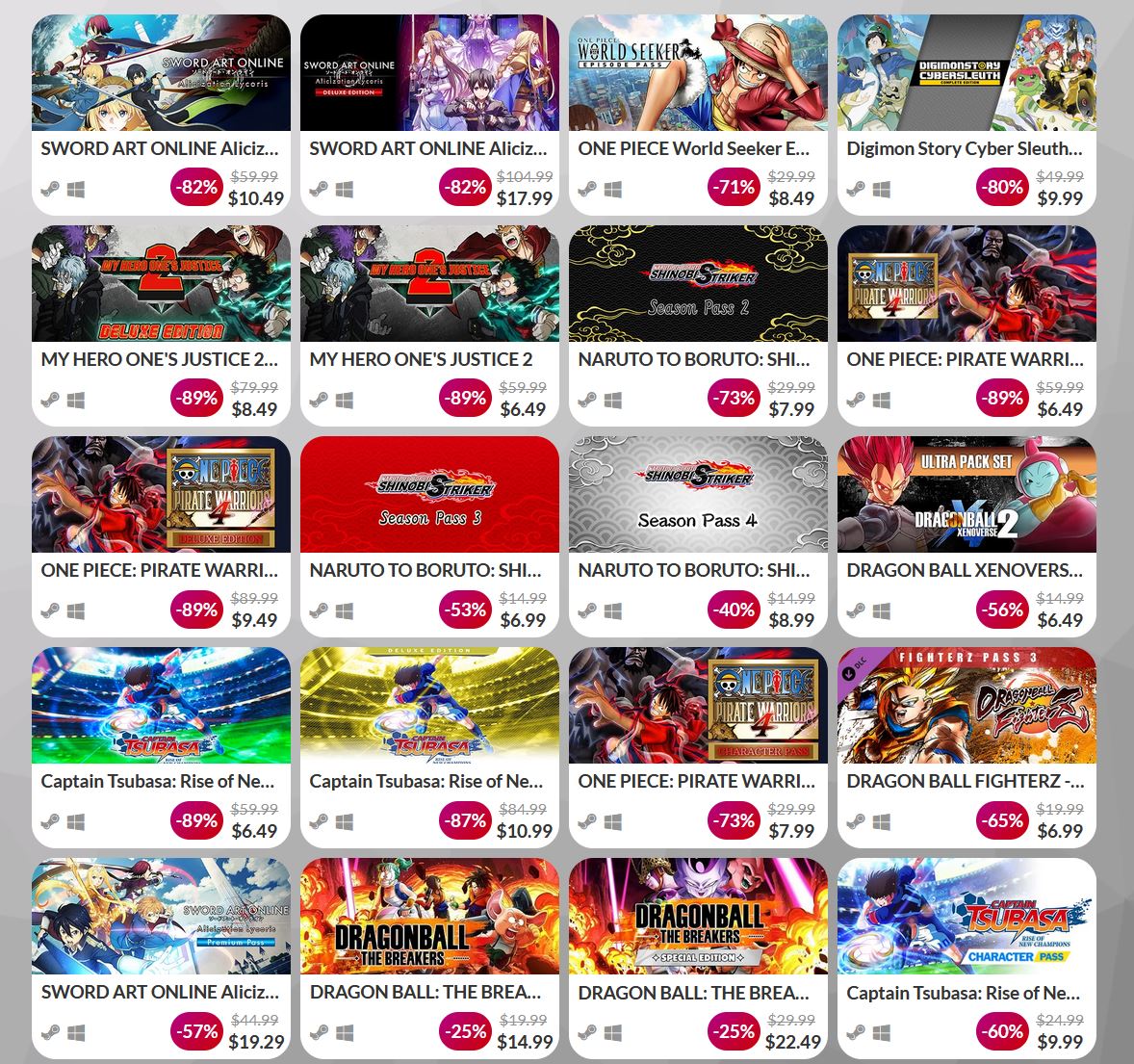 Cheap Ass Gamer On Twitter Pcdd Bandai Namco Anime Sale Via 