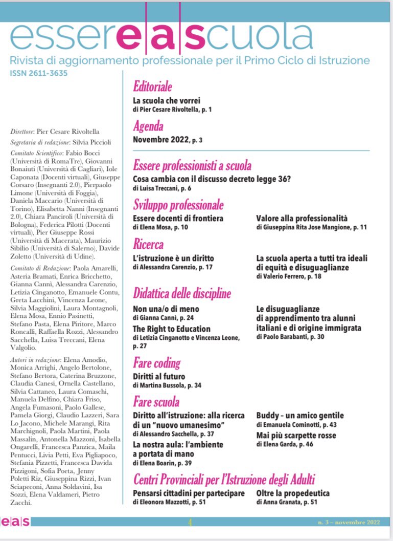 CremitTW's tweet photo. #Eas di #novembre. L’editoriale ‘La scuola che vorrei’ di @Piercesare #Rivoltella apre il nuovo numero #Scholé #Morcelliana https://t.co/DbWcywKsvN