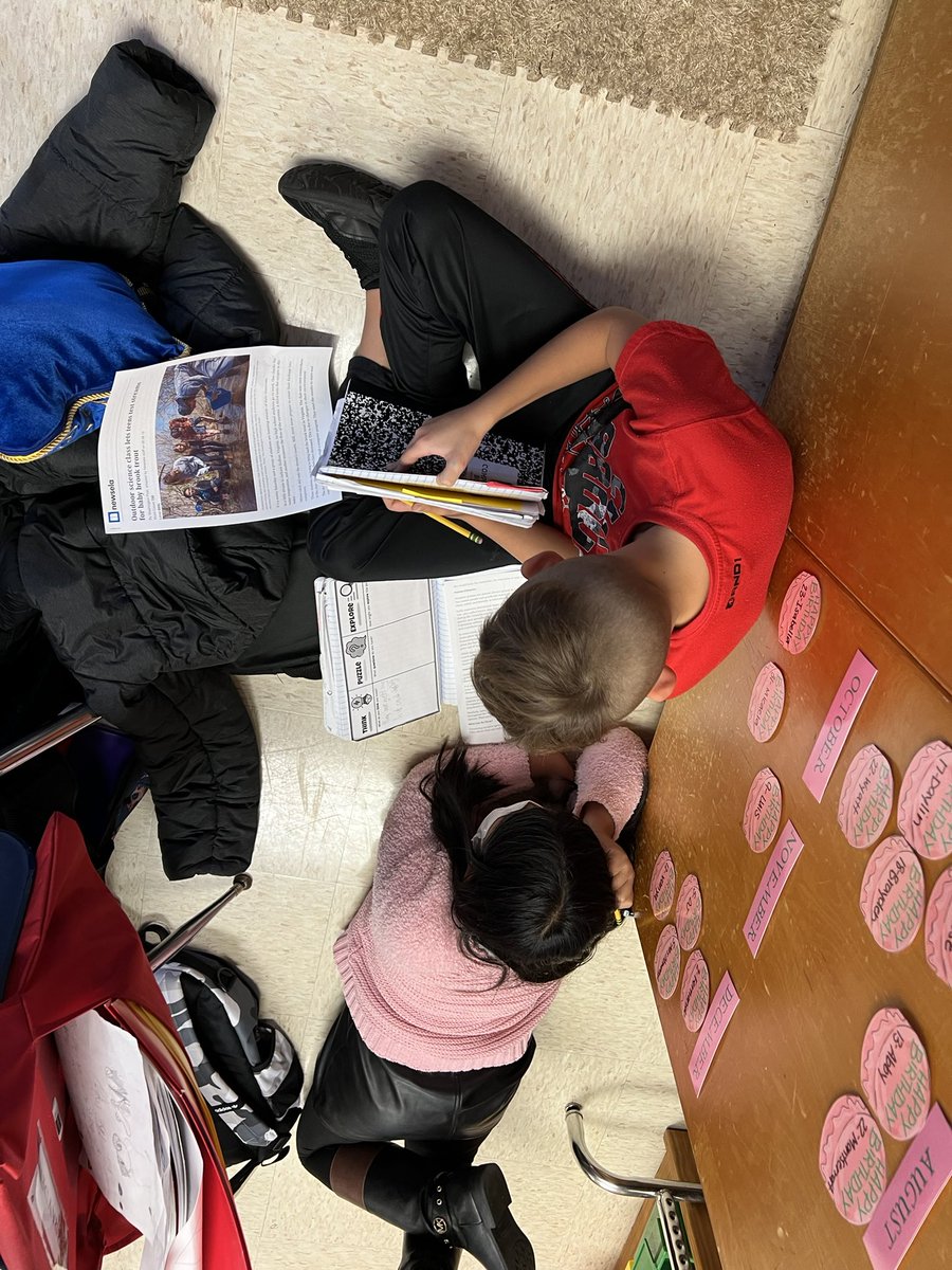 11MrsHoward11's tweet image. Partners are reading about how humans impact native species. Then utilizing “Think, Puzzle, Explore” to extend their thinking. #fcpsaap