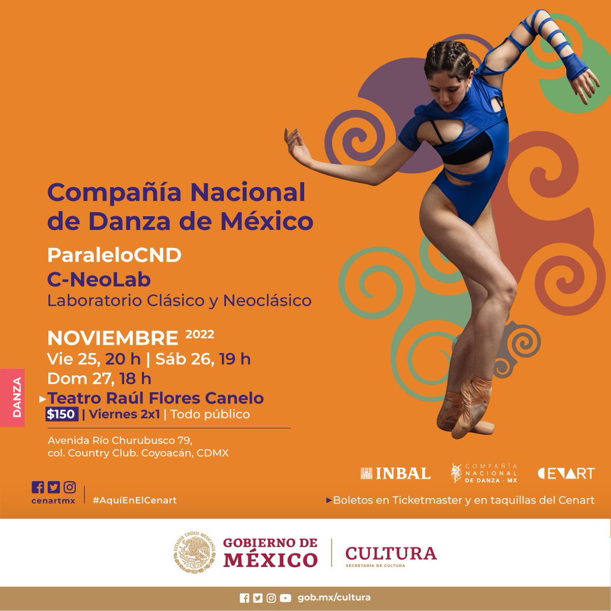 😍Imagínate estar disfrutando de los mejores duetos del ballet y de extraordinarias propuestas coreográficas mientras tus bailarines favoritos de la #CNDanzaMx se encargan, además de bailar, de las otras áreas que componen a la danza.🩰