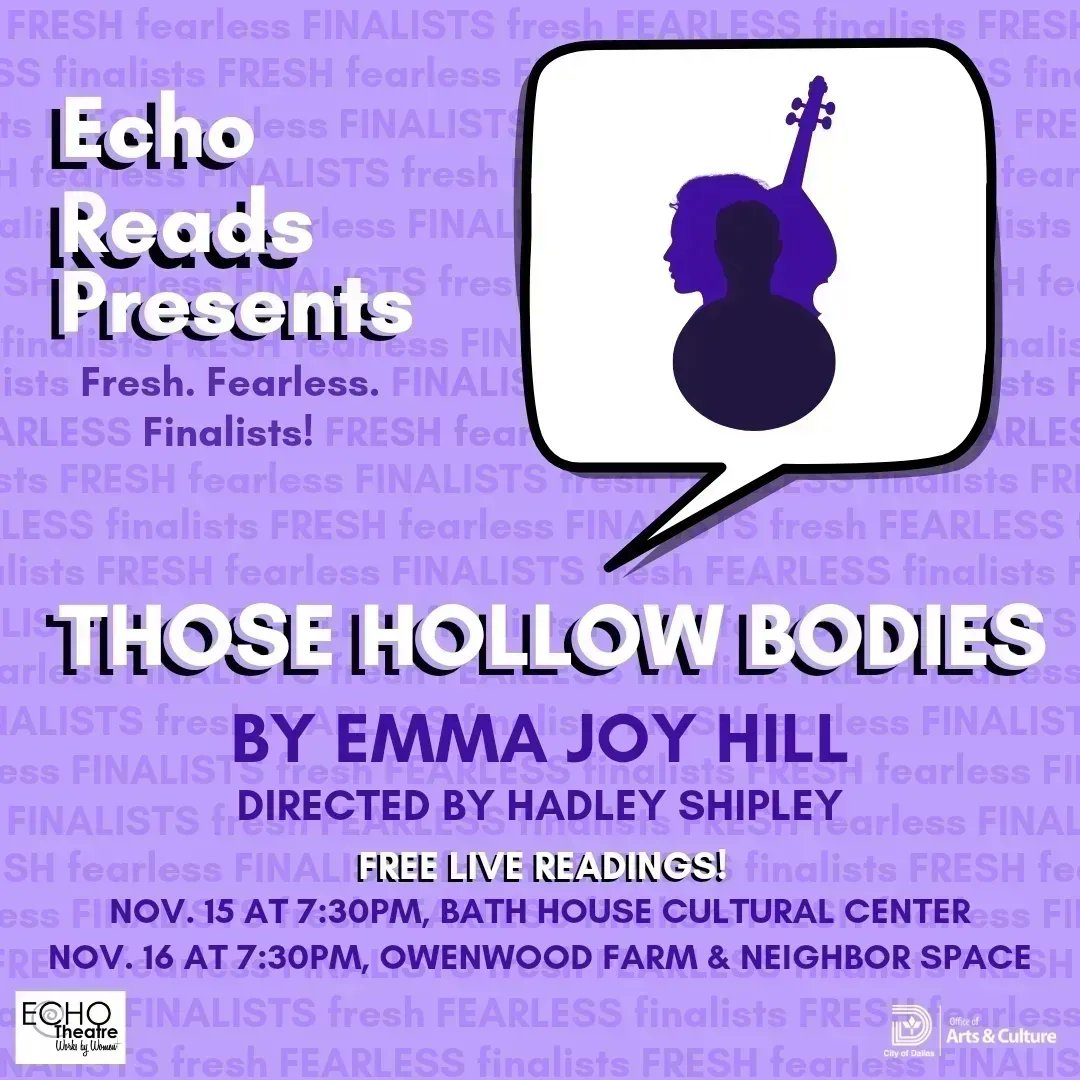 EchoDallas's tweet photo. "My greatest strength is and forever will be the weakness you make me feel." Tonight's your LAST CHANCE to experience Those Hollow Bodies for free! Join us at 7:30pm at the Owenwood Farm and Neighbor Space for our second fresh, fearless finalist! #echoreads @emmajoyhill https://t.co/1ttc8O4G4V