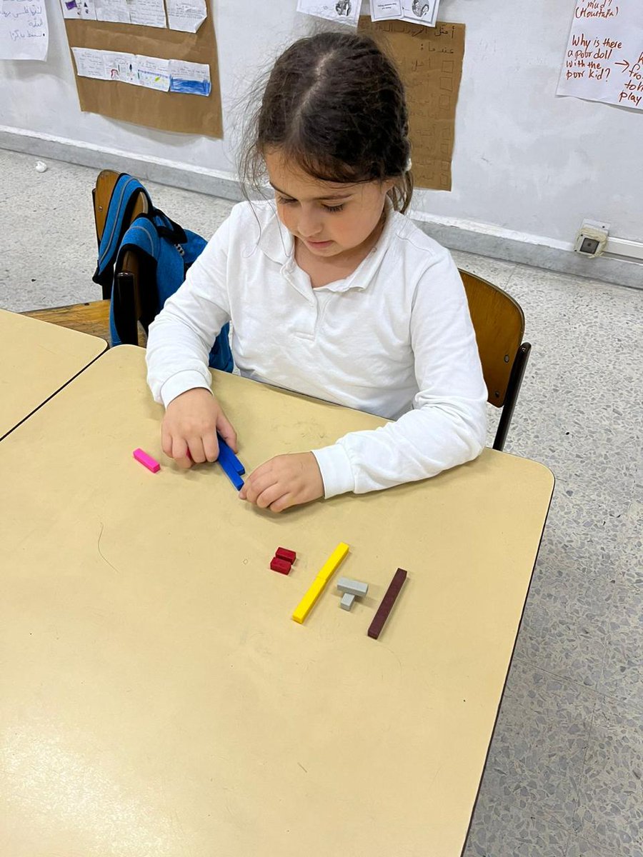 RHHS_Elementary's tweet photo. BE2C learners used the Cuisenaire rods to demonstrate the inverse relationship between addition and subtraction #math_fun #manipulatives @RHHS_Saida https://t.co/8N9eW8ysuj