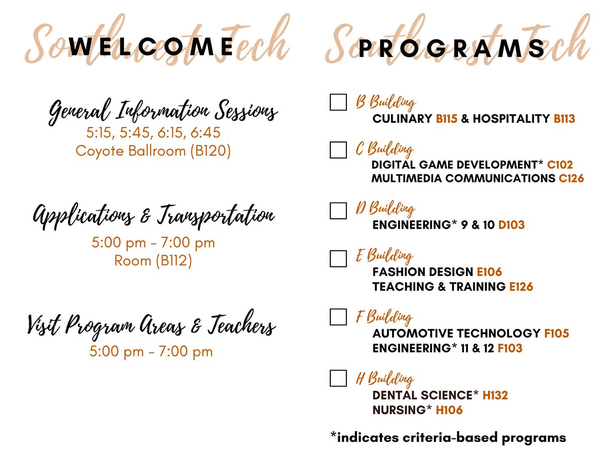 Don’t forget! Our Magnet Open House is tonight from 5-7 pm. Students will be in  program classrooms and walking around campus if you need assistance with anything. We hope to see you tonight! #SouthwestTech