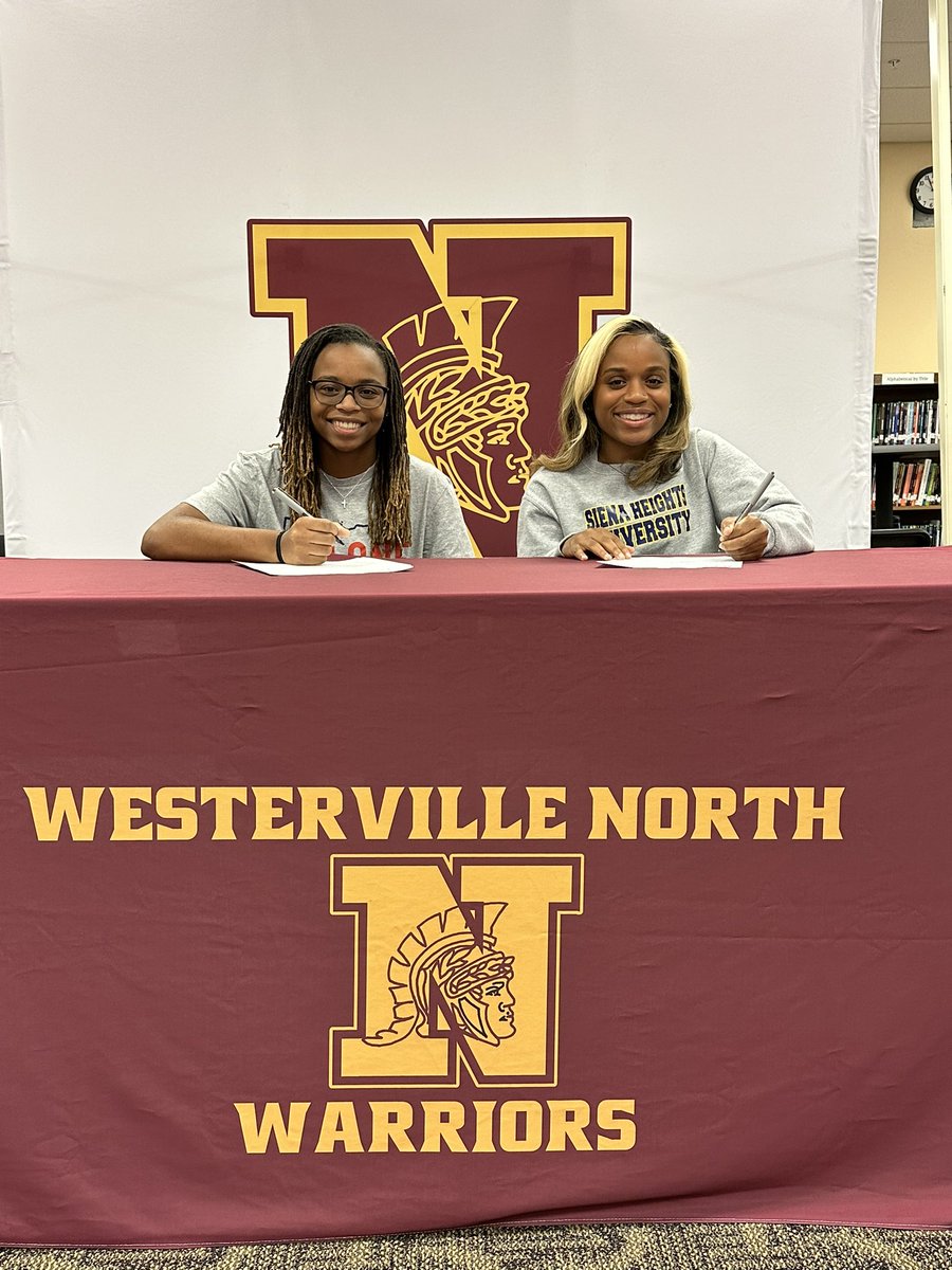 NorthWarriorsAD's tweet photo. Congrats @kaylabrown232 (Malone) and @FinchEmoni (Siena Hts) for signing their LOI’s to continue their 🏀 career at the next level!!

@wnladywarriors 

#ALLN🏀 https://t.co/TiUqeCGXun
