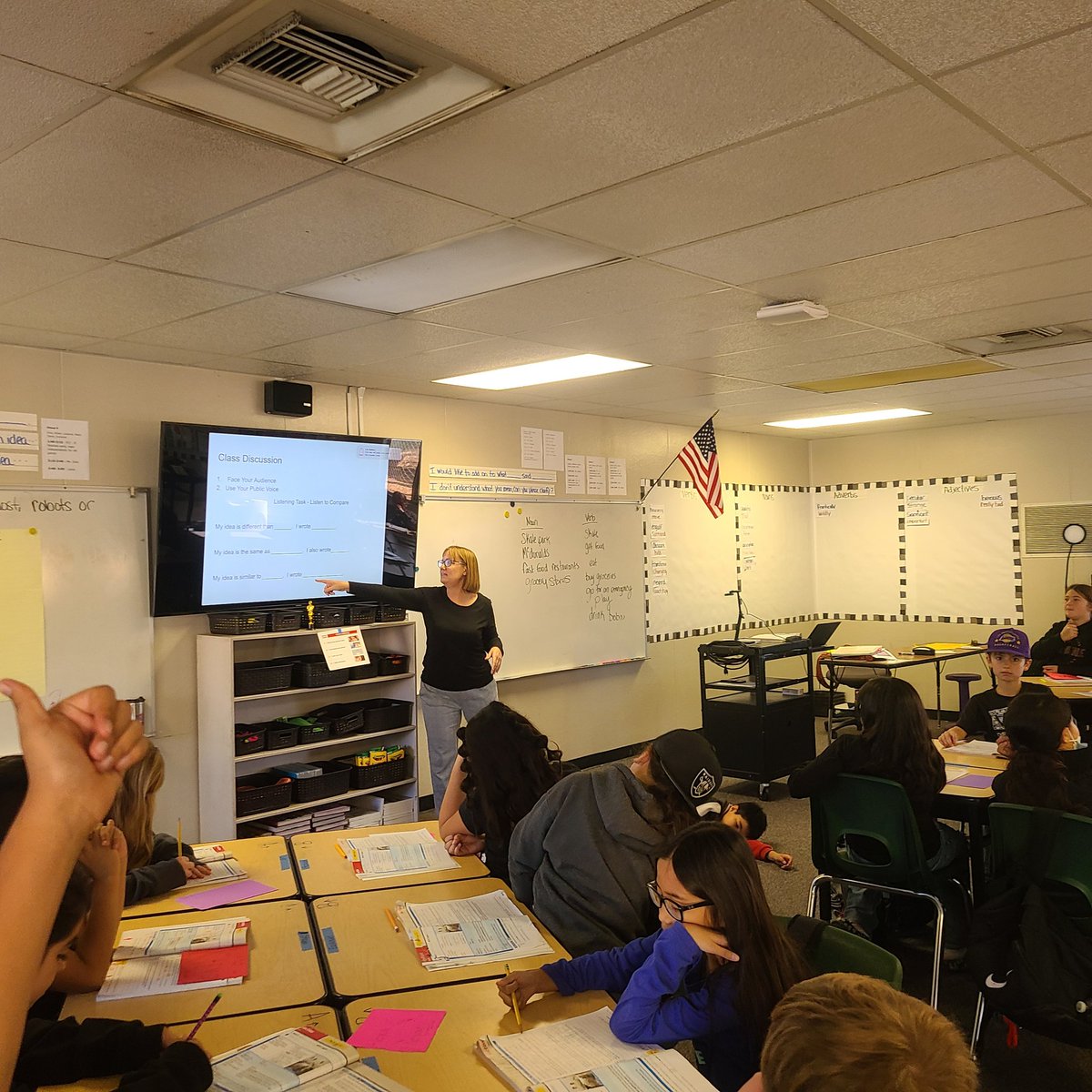 CassieNunes's tweet photo. Day 4, Be an Academic Author in AVT. Mrs. Baeza knows her students well and differentiates her lesson when necessary. #holdsstudentsaccoutable #validatesresponses @MsKSidhu @btorres78 @Monica_C_6th_gr https://t.co/YxiAclENJs