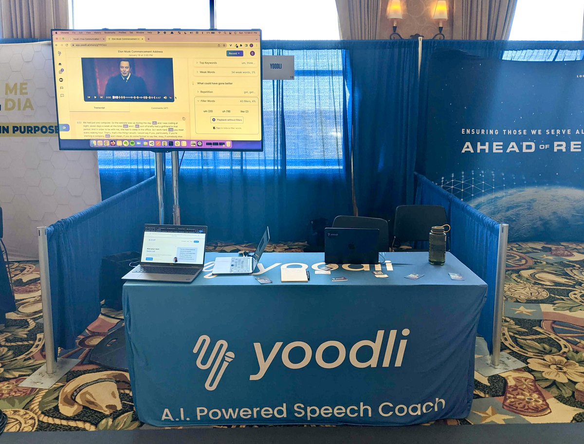 yoodli's tweet photo. Shout out to @PRSA for a fantastic time at ICON 2022 The Power of Influence conference! #PRSAICON2022 https://t.co/l2ZMNyrSGc