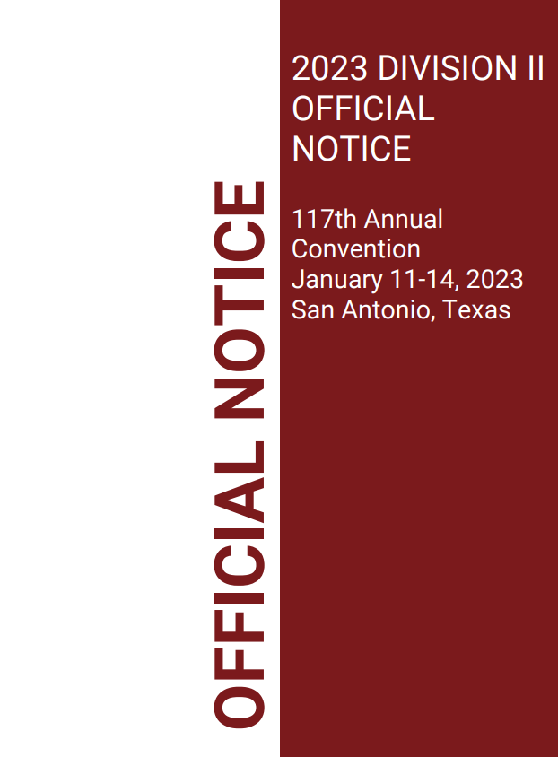 ICYMI: The 2023 NCAA Division II Official Notice is now available. Check it out here ⬇️
on.ncaa.com/23DIIOfficialN…