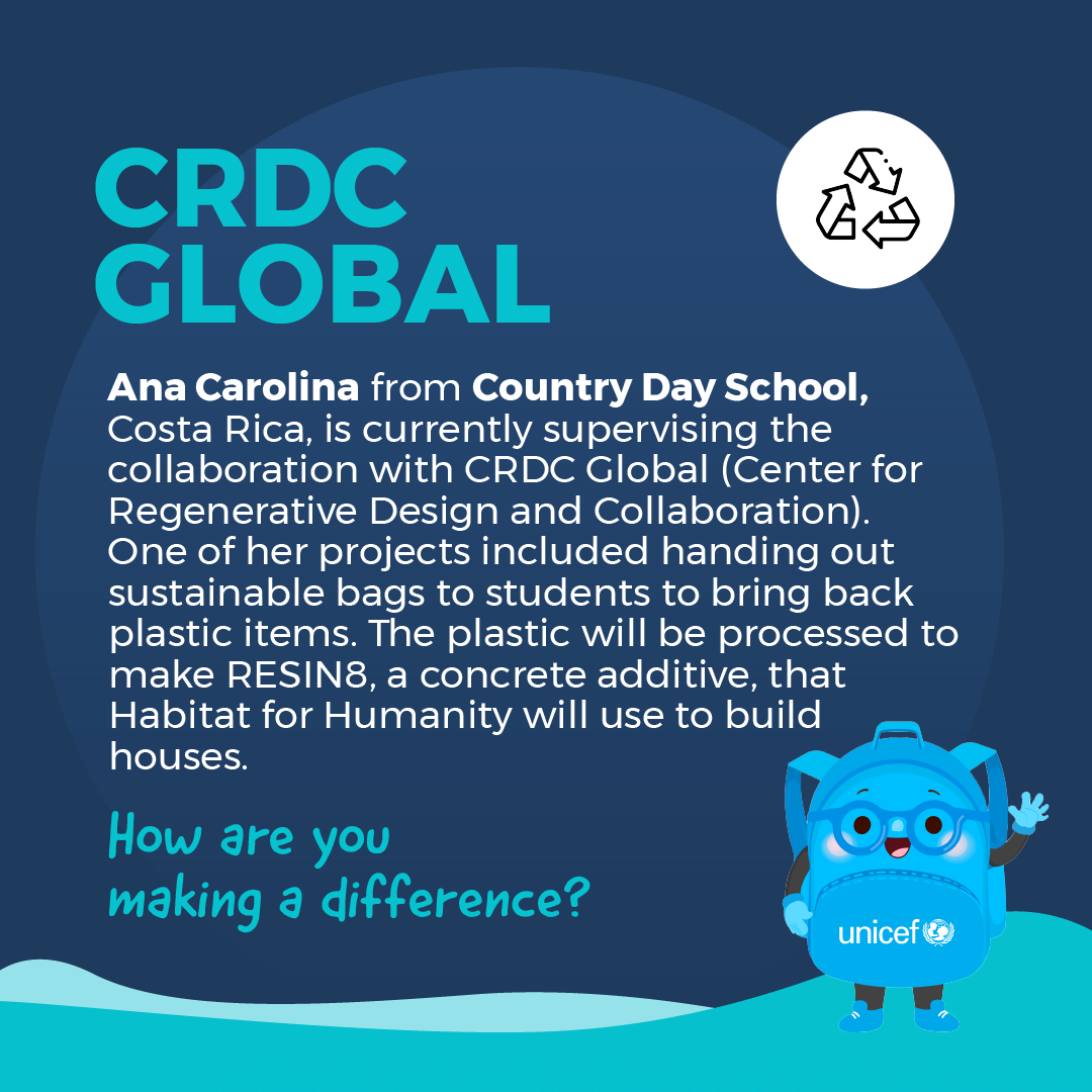 BISCSouthLoop's tweet image. Ana Carolina from our sister school @cdscostarica is currently supervising the collaboration with @CRDCGlobal to recycle plastic waste.
#NAEUnicef #NAEWorldChildrensDay #NAETheAmericas