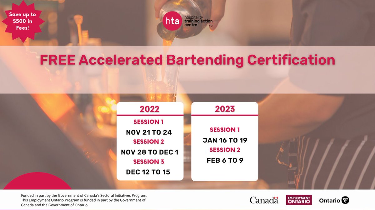 htac75's tweet image. Ever wanted to be a Bartender? Join this exciting program if you want to start a career in bartending OR if you want additional income working as a bartender! Learn more here: hta75.com/training/barte…