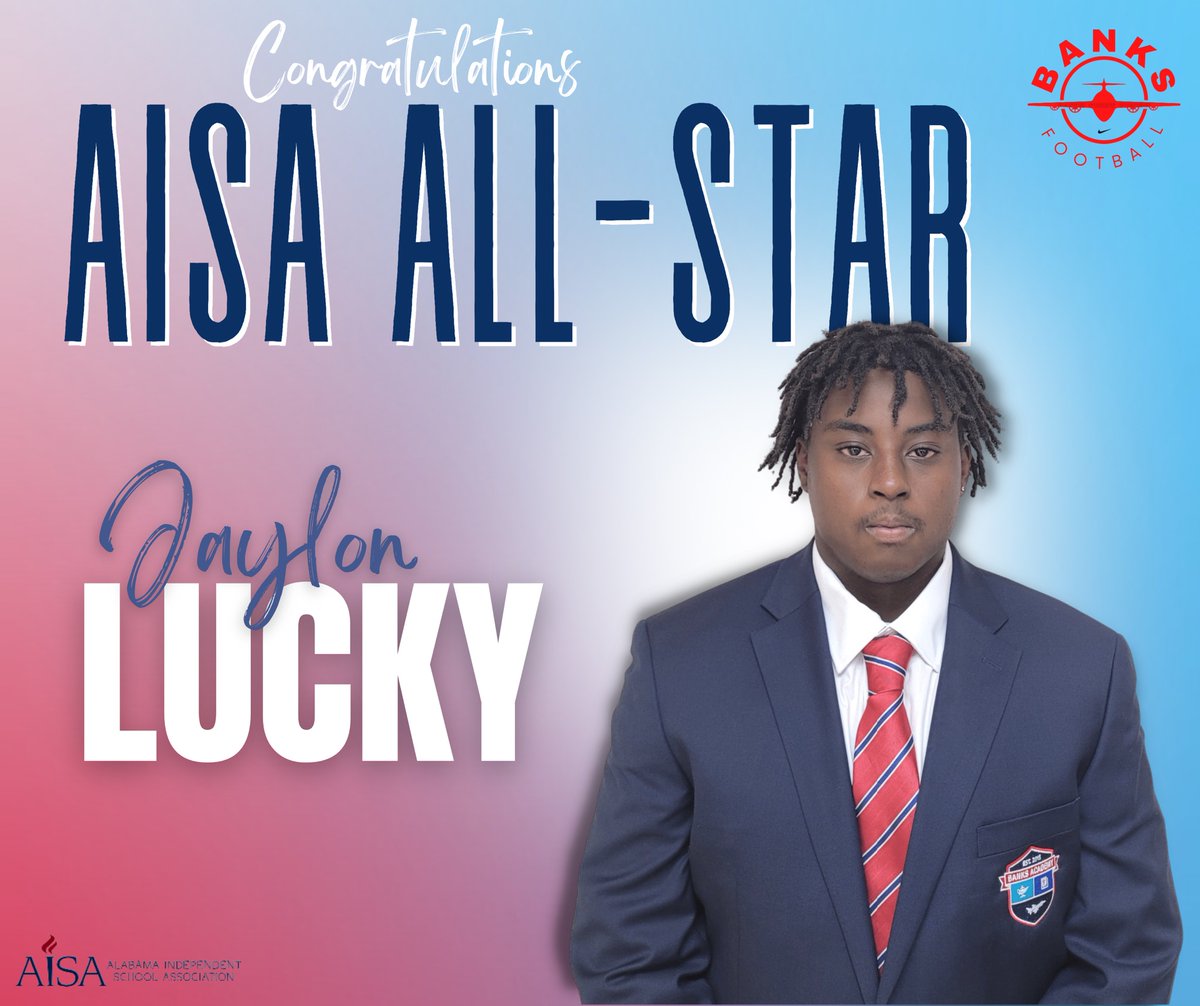 Coach Jermaine Watson (@desmond1689) on Twitter photo <a href="/BanksJetsFB/">Banks Jets Football</a> would like to say congratulations to <a href="/JoshuaB75130998/">Joshua Bonner1️⃣✝️</a> <a href="/de_kvngg/">Demarion Daniels</a> <a href="/Jaylon47130868/">Jaylon Luckey</a> for being selected to the <a href="/AISAathletics/">AISA Athletics</a> North/South All-Star game!
#WeAreBanks
#FaithFightFinish <a href="/BanksJetsFB/">Banks Jets Football</a> would like to say congratulations to <a href="/JoshuaB75130998/">Joshua Bonner1️⃣✝️</a> <a href="/de_kvngg/">Demarion Daniels</a> <a href="/Jaylon47130868/">Jaylon Luckey</a> for being selected to the <a href="/AISAathletics/">AISA Athletics</a> North/South All-Star game!
#WeAreBanks
#FaithFightFinish