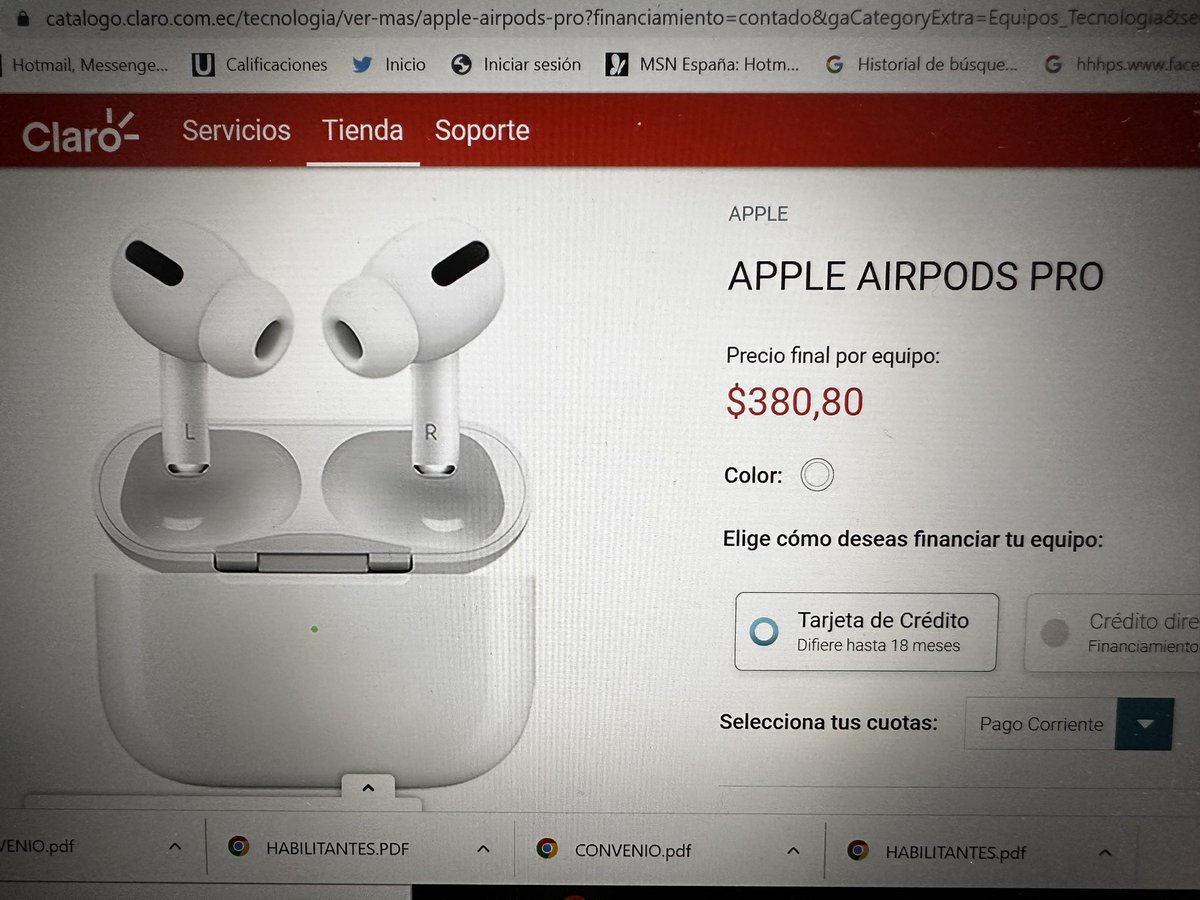 AbogadoFeroz's tweet photo. Me llamaron la atención estos AirPods PRO, no me parece mal el precio para ser @ClaroEcua , pero me llama la atención lo siguiente *abro hilo* https://t.co/7MIGER8P5k