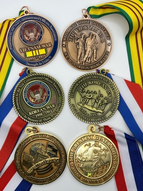Our World War II, Korean War & Vietnam War Medallions are a great way to honor and recognize those who served during these Wars. A family member of someone who served is also eligible to receive the Medallion. ncoausa.org/medallions-and…