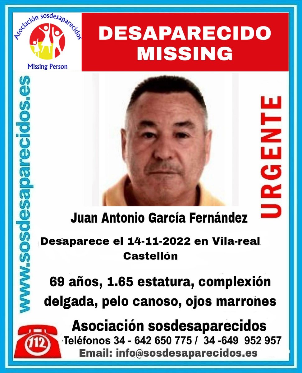 🆘 DESAPARECIDO
#desaparecido #sosdesaparecidos #Missing #España #Vilareal #Castellón