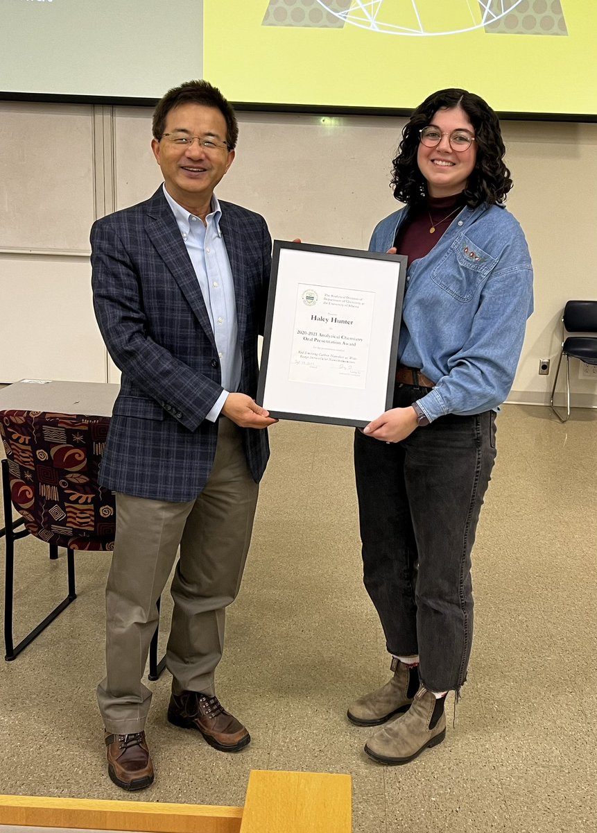 UAAnalytical's tweet photo. Congratulations to @haley_k_hunter winner of the 2020-21 Analytical Oral Presentation Award!  Great job! @SerpeGroup @ualbertachem https://t.co/HdbufHjnEc