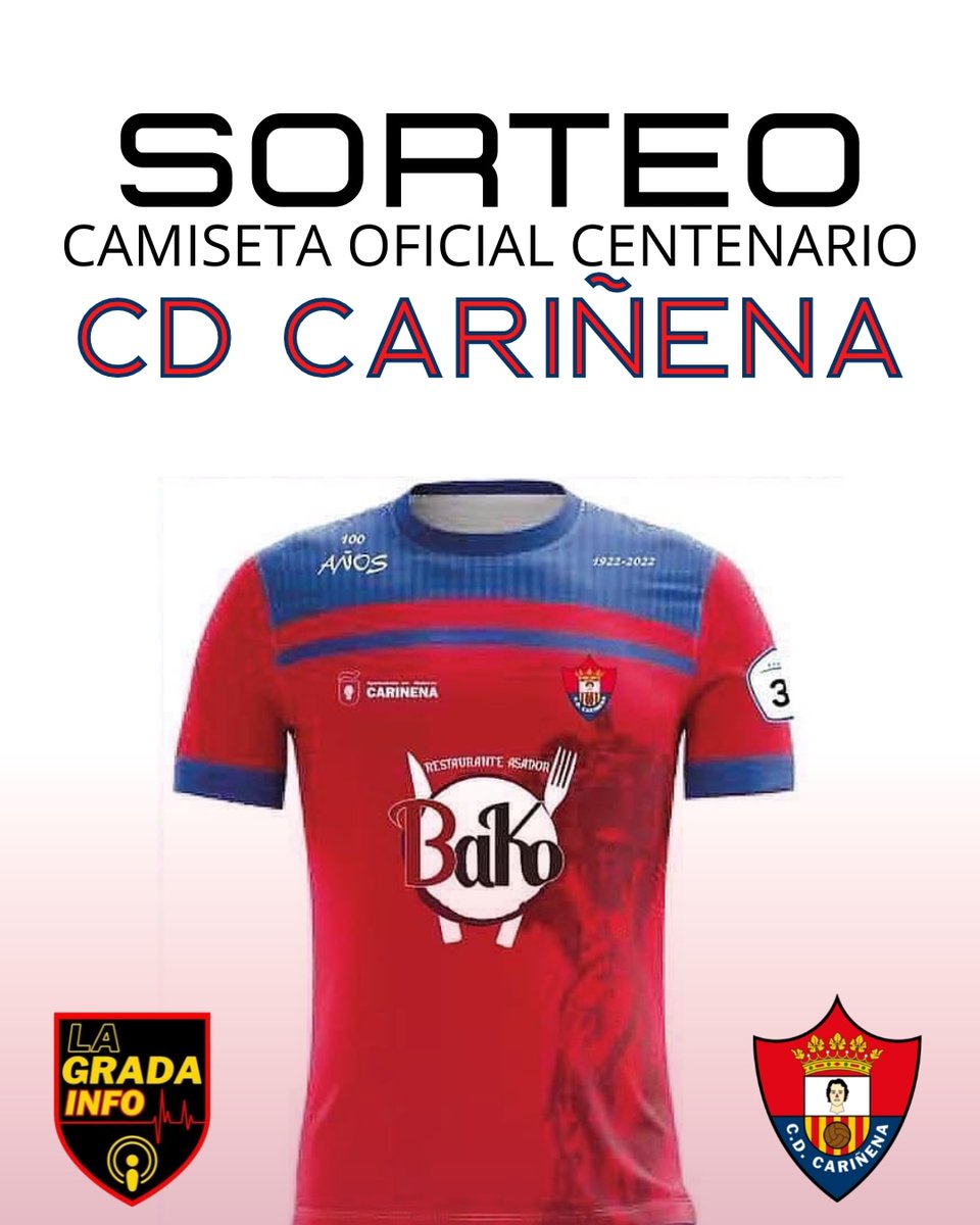 LaGradaInfo's tweet photo. 👕 Sorteo camiseta centenario @carinenacd.

Requisitos:

1️⃣ Seguir a @LaGradaInfo y @lagradafm
2️⃣ Hacer RT al tweet
3️⃣ Comentar "participo"

Nota: Para mayor probabilidad, hacer los pasos de la publicación de Instagram.

https://t.co/01kfwT5TmF

¡Suerte a todos! 🍀 https://t.co/aTG6n1GNiS