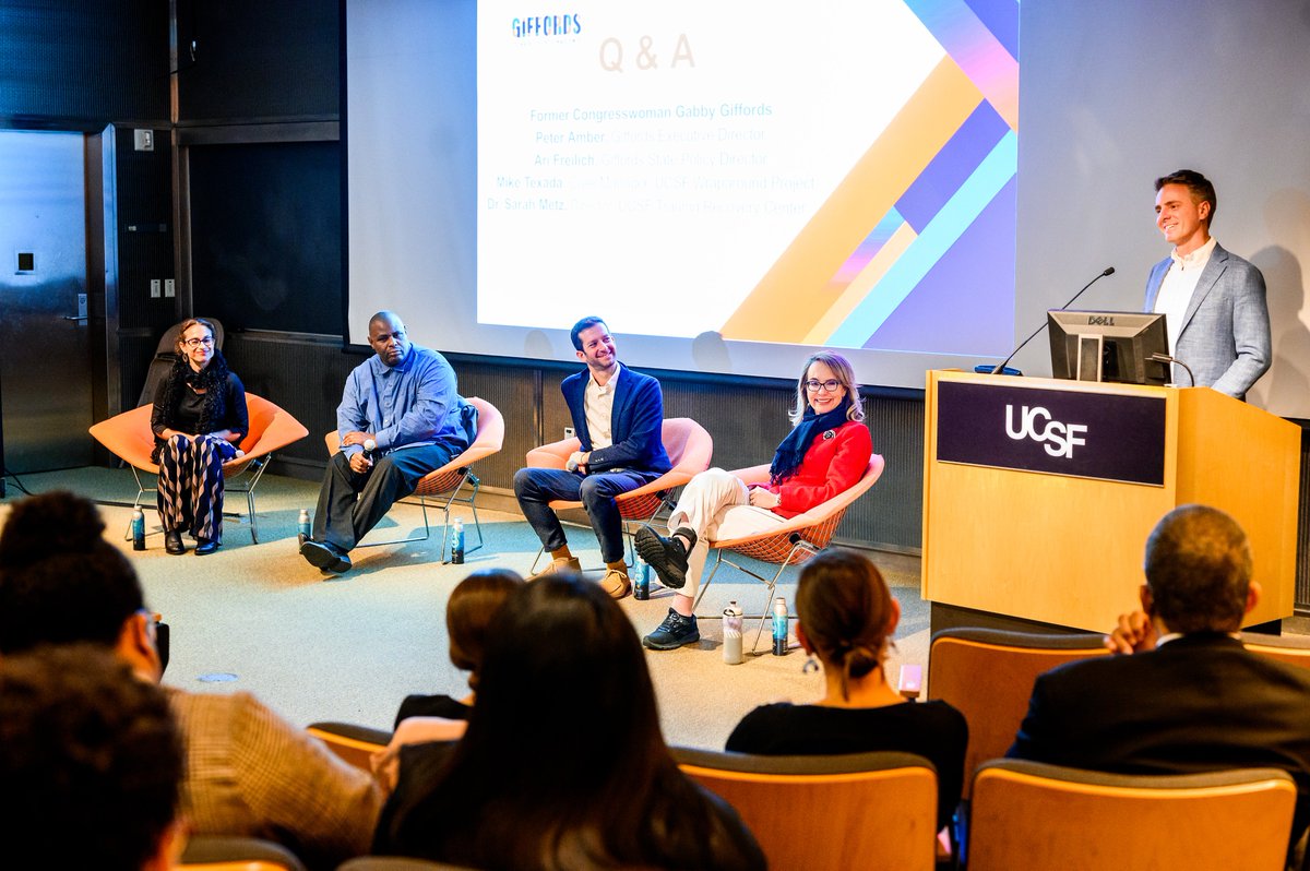 Amiee Alden (@amieea3) on Twitter photo While faculty like <a href="/TraumaDocSF/">Andre Campbell, MD, FACS, FACP, FCCM, MAMSE, FCCOS</a> and leaders at the UCSF Trauma Recovery Center and <a href="/UCSFWraparound/">Wraparound Project</a> at <a href="/ZSFGCare/">Zuckerberg SF General Hospital & Trauma Center</a> care for gun violence victims, <a href="/GiffordsCourage/">GIFFORDS</a> works to reduce gun violence nationwide. We were honored to welcome Gabby Giffords to campus last night. While faculty like <a href="/TraumaDocSF/">Andre Campbell, MD, FACS, FACP, FCCM, MAMSE, FCCOS</a> and leaders at the UCSF Trauma Recovery Center and <a href="/UCSFWraparound/">Wraparound Project</a> at <a href="/ZSFGCare/">Zuckerberg SF General Hospital & Trauma Center</a> care for gun violence victims, <a href="/GiffordsCourage/">GIFFORDS</a> works to reduce gun violence nationwide. We were honored to welcome Gabby Giffords to campus last night.