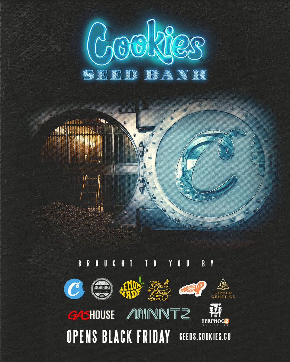 cookiesglobal's tweet photo. Cookies Seed Bank 🏦 Opens Black Friday... visit https://t.co/84JRRvSRe4 to signup for early access with exclusive discount ... @cookiesseedbank https://t.co/LJR6fGWWJR