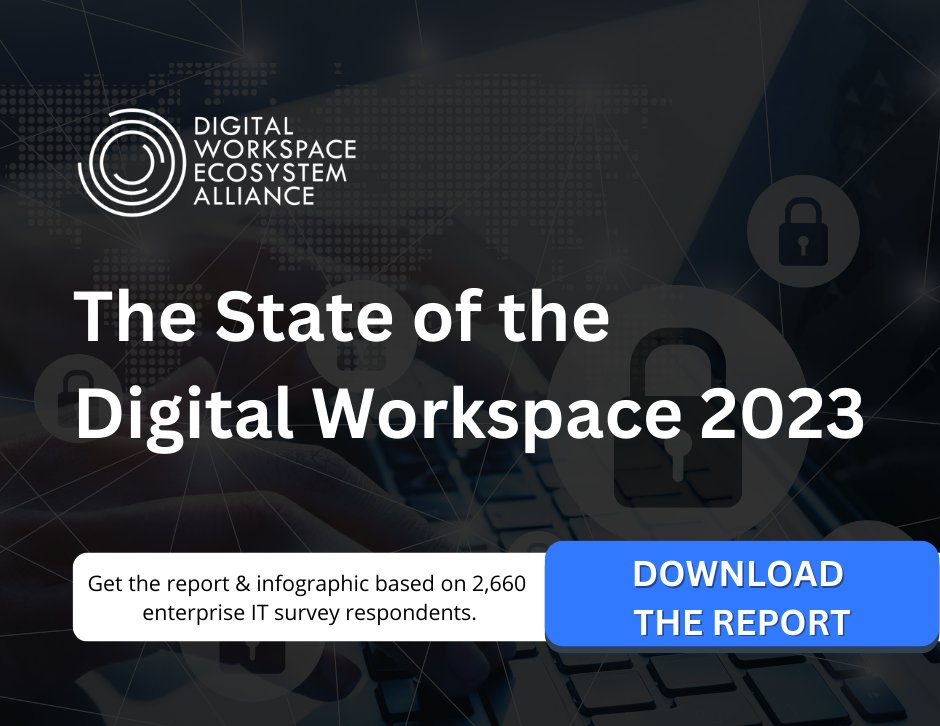 WorkspaceDNA's tweet photo. The @DWEAlliance introduced its first annual survey to gauge the current state of digital workspace adoption, benefits and challenges. The survey was one of the largest digital workspace-focused surveys to date!

Download the full report here
https://t.co/212S8yaSxn

#DWEA #VDI https://t.co/BjrO20cFZX