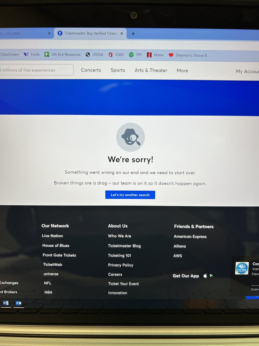MarshaColbert5's tweet photo. @CapitalOne presale #unsuccessful for @taylorswift13 tickets. Logged on, made the queue only to have @Ticketmaster kick me out and proceed to give me error after error for 40 mins. So disappointed. https://t.co/oRnDKmuf1t