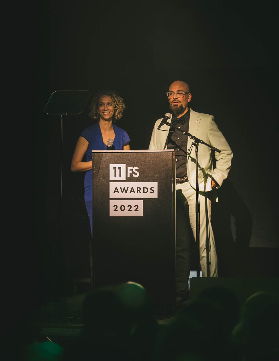Greetings from the first-ever #11FSAwards! 🤩

Our CEO <a href="/davidbrear/">David M. Brear</a> and host for the evening <a href="/GCGodfrey/">Gemma Godfrey</a> are on stage welcoming everyone to the event. 

Stay tuned as we announce the winners of all 14 awards live!