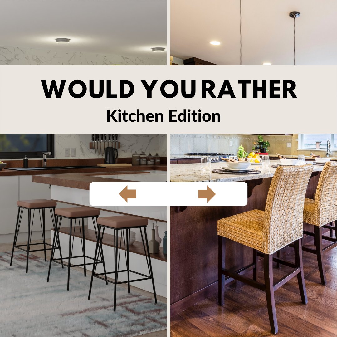 tomthelender's tweet photo. Which is your favorite type of bar stool, one with a back or one without?
#thisorthat #questionstime #qanda #homestyle #kitchenstyle #kitchengoals #kitchenrenovation #realestate #realestateexpert #realestateguide #realestatehelp #realestatelifestyle #realestatelife https://t.co/WoElliCibS