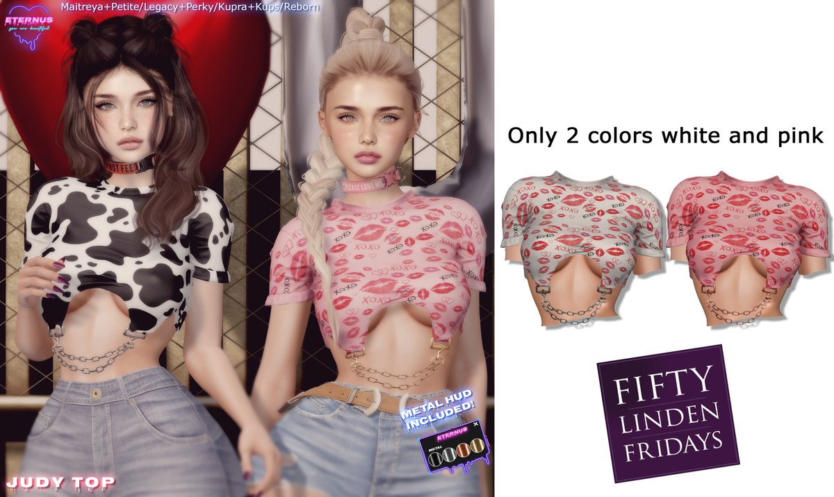 Eternus_Store's tweet photo. 💋Judy Top for FLF💋
Compatible with:
- Maitreya+Petite
- Legacy+Perky
- Kupra Original+Kups
- Reborn
Please try demo before purchasing!
https://t.co/Dndz3xFk88
#sl #secondlife #slfashion #secondlifefashion https://t.co/fyDeqX1DDD