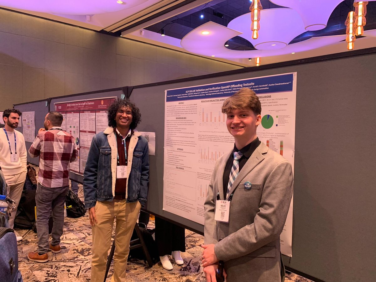 OpenMP ARB (@openmp_arb) on Twitter photo Hi #SC22, come and view the poster on the Validation & Verification #OpenMP Offloading Testsuite which was created in the <a href="/sollve_ecp/">SOLLVE_ECP</a> project!
This poster is on view in C1-2-3 during the SC22 conference.
@sunitachandra29 <a href="/NolanCBaker/">Nolan Baker</a> <a href="/cookiee_nick/">Nikhil Rao</a>
#HPC #HPCAccelerates Hi #SC22, come and view the poster on the Validation & Verification #OpenMP Offloading Testsuite which was created in the <a href="/sollve_ecp/">SOLLVE_ECP</a> project!
This poster is on view in C1-2-3 during the SC22 conference.
@sunitachandra29 <a href="/NolanCBaker/">Nolan Baker</a> <a href="/cookiee_nick/">Nikhil Rao</a>
#HPC #HPCAccelerates