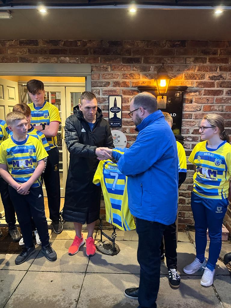 Great honour to welcome Kevin Sinfield to <a href="/Inn_Collection/">The Inn Collection Group</a> and present him with Yarm Wolves shirt No.7 in honour of Rob Burrows and the great MND charity <a href="/BBCTees/">BBC Tees</a> <a href="/NorthEastRL/">NE Rugby League</a> <a href="/mndassoc/">MND Association</a> <a href="/mkmbs/">MKM Building Supplies</a>