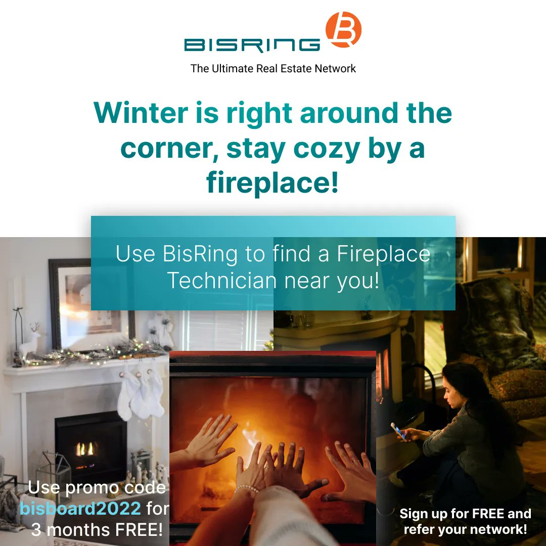 BisRingInc's tweet photo. With the first snowfall of the season in Canada, it's time to get that fireplace up and running to keep your family safe and warm. Use BisRing to find a trusted Fireplace Technician today!

Use code social2022 to get an additional 1 month FREE! https://t.co/hJoZNdFx75