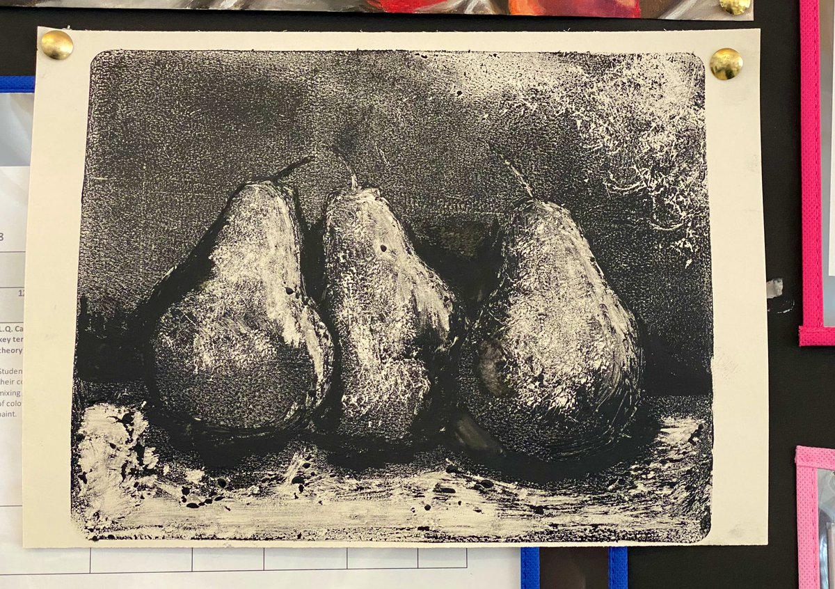 MissAartist's tweet photo. Had lots of fun creating this example gel plate monoprint based on Edward Weston, looking forward to delving into this with year 10 and seeing what they come up with 😊 #artteacher #ect #art https://t.co/2SPMtb0SFk