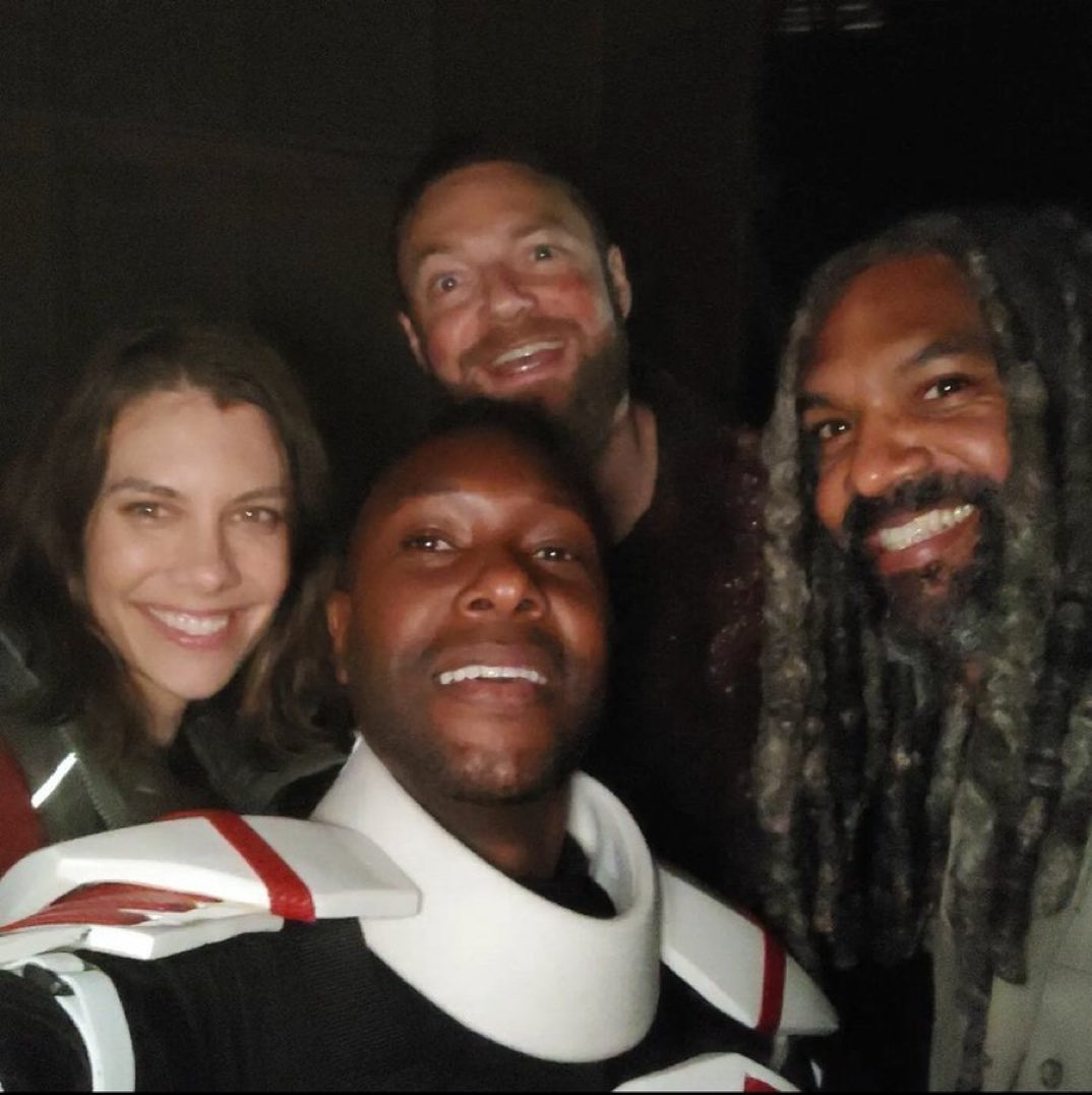 jaaryls's tweet photo. Lauren Cohan, Ross Marquand, and Khary Payton behind the scenes of 11x24 #TWD #TheWalkingDead https://t.co/ft4NGn8En8