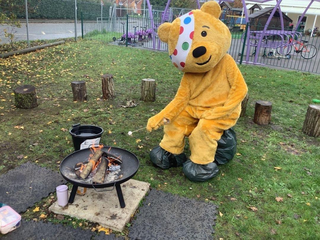 FourfieldsSc's tweet photo. We had the best day with Pudsey and we think he enjoyed our camp fire too! @BBCCambs https://t.co/BBxwPD7Gnd