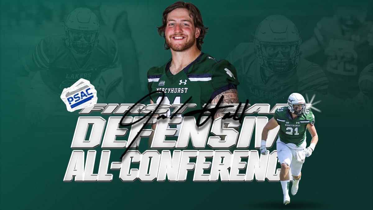 HurstAthletics's tweet photo. Jacob Holl of @MercyhurstFB is named to the All-PSAC West Defensive First Team after leading the conference in tackles!

📰: https://t.co/mwAlte08uI https://t.co/ALazLz85R7