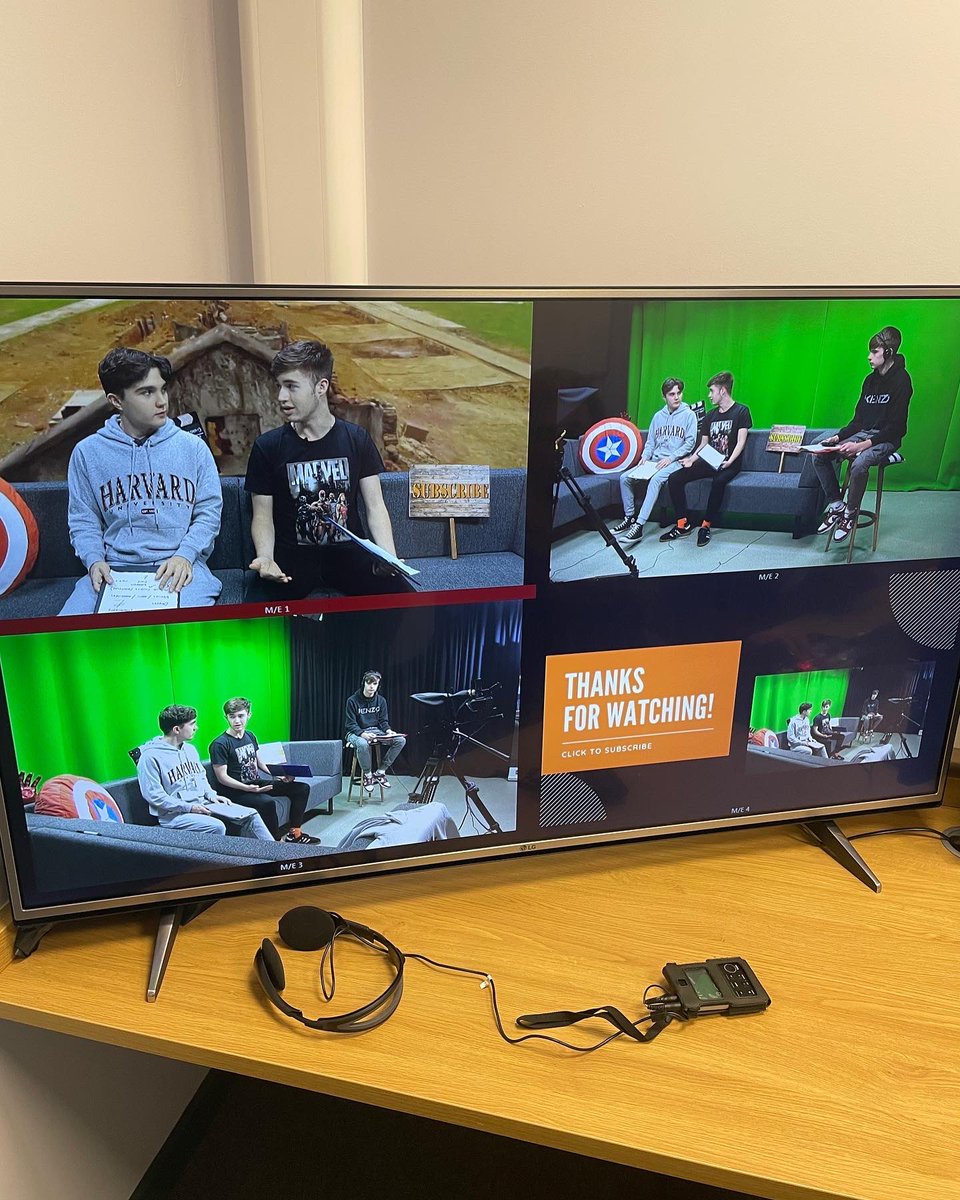 gary_rose's tweet photo. Today Year 13 presented an episode to help Year 12 students with the film production coursework, using the single take film 1917 as a case study.
#TVStudioClub #CDMPTV #DSFCTVStudioClub
#BTEC @pearsonbtec #BTECCDMP #multicam #multicamera #Tricaster #tvstudio #NewTek https://t.co/Qt15wXcWJl