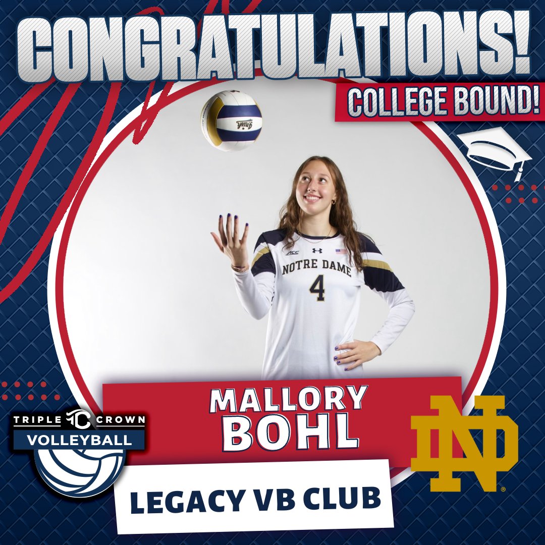 TCVolleyball's tweet photo. 📣College Commitment Alert!📣

Congrats to @LegacyLvc's @mallorybohl for committing to play collegiate volleyball at @NDvolleyball!

#IPlayTCS https://t.co/DpW9DE4xZp