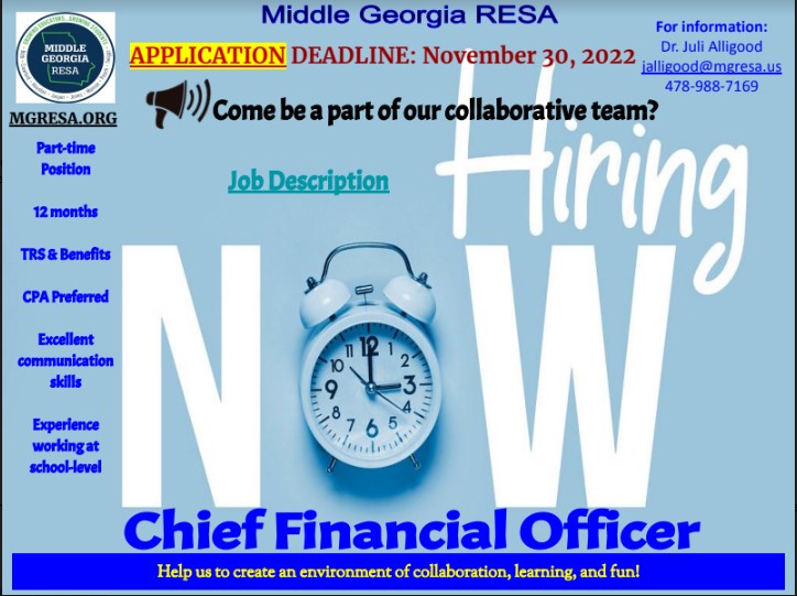 Are you looking to be part of a collaborative team??  We have a position open for Chief Financial Officer.  Check out our webpage to find details!!
mgresa.org/job-opportunit…

<a href="/AlligoodJuli/">Juli Alligood</a> 
<a href="/daaj14/">Dr. Damita James</a> 
<a href="/drrlsm/">Robin Smith</a>