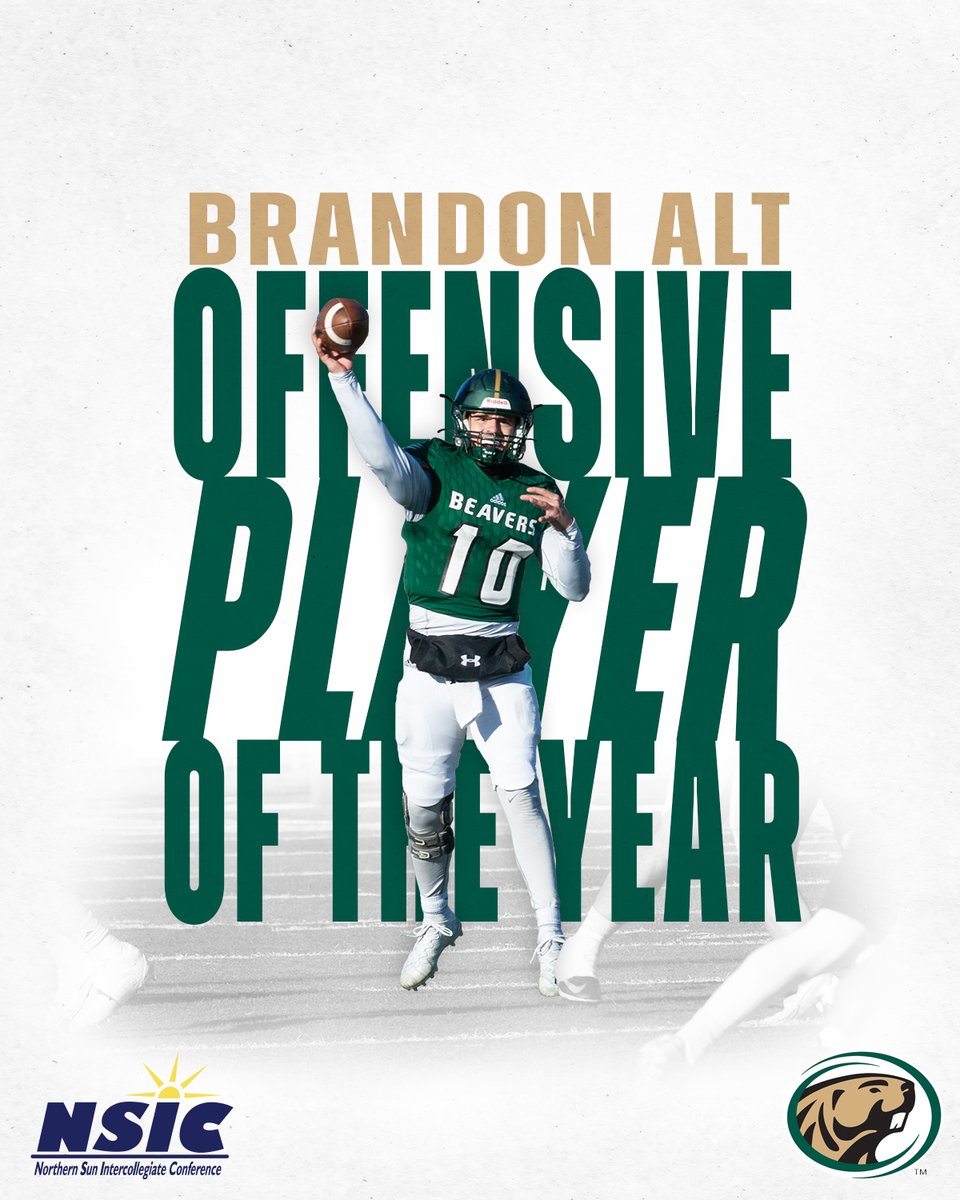 BSUBeaversFB's tweet photo. Congrats to Brandon Alt for being named the #NSICFB Offensive Player of the Year!!

#GoBeavers #BeaverTerritory https://t.co/AX8qVbmHtF