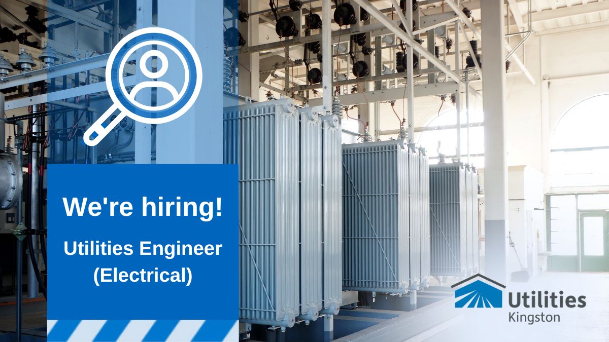 UtilitiesKngstn's tweet photo. We’re hiring! Come join our team as a Utilities Engineer (Electrical) and support the design, construction, operation and management of the Kingston Hydro electricity distribution system. Closes December 1. https://t.co/MNuPblb8jv https://t.co/0qfXWlpWme