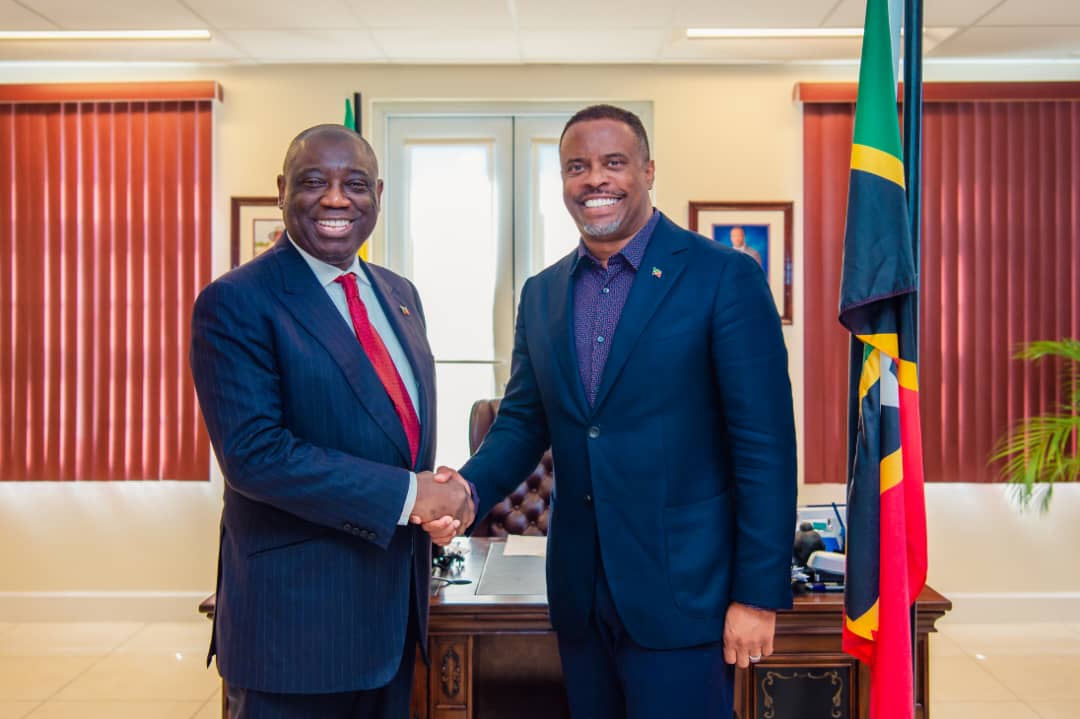 RAwambeng's tweet photo. Hon. Mark Brantley, Premier of Nevis, hosted our delegation from the African Export-Import Bank to help strengthen relations between the private sectors of the two regions to advance trade and investment. 

#ReneAwambeng #Afreximbank #Nevis #African #export #Import #bank https://t.co/er2DuDBLbJ