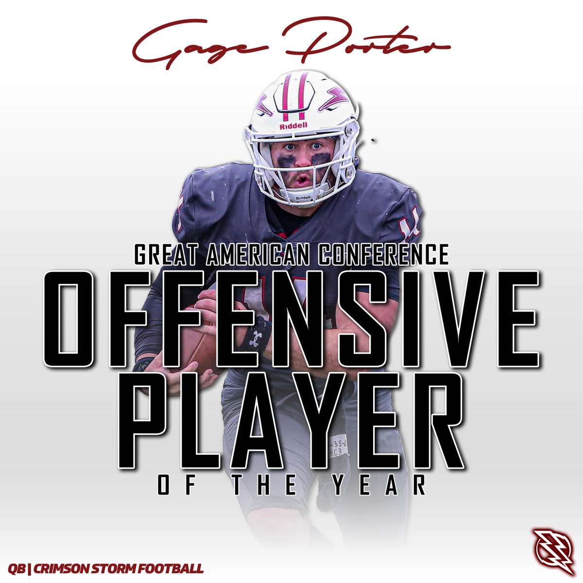 Not quite done yet.

You saw the numbers...that makes it an easy choice, <a href="/Portergm21/">Gage Porter</a> is your GAC Offensive Player of the Year!

#BoltsUp⚡️