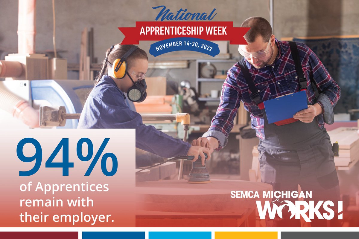 94% of apprentices who complete a Registered Apprenticeship program retain employment, with an average annual salary of $70,000! Start your new career path by getting paid and receive nationally recognized credentials.

Want to learn more?
VISIT 🌐 SEMCAMiWorks.org/apprentice