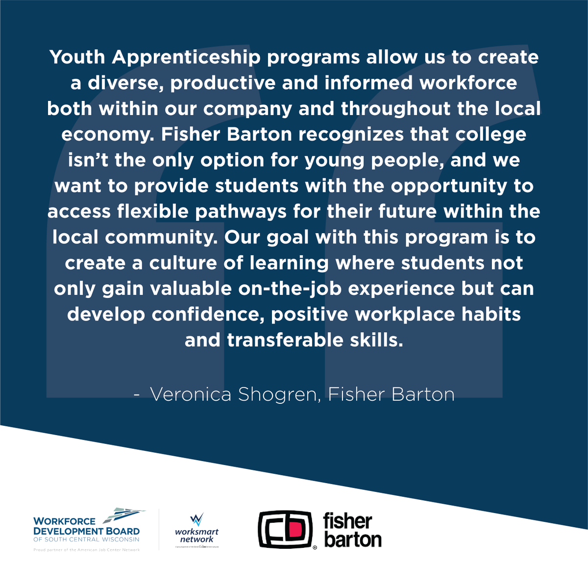 worksmartwi's tweet photo. We’re grateful for partners like @fisherbartoninc who are helping students gain hands-on experiences through Youth Apprenticeships.

#NAW2022 #apprenticeships #registeredapprenticeships #youthapprenticeships #preapprenticeships https://t.co/cl3RcG2aTS