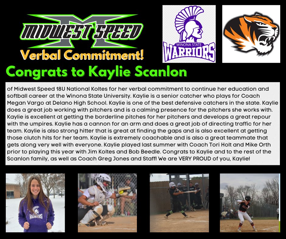 Congrats Kaylie Scanlon! We are so proud of you! Go Warriors!!!