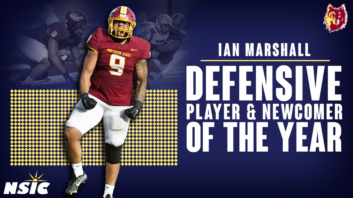 WolvesAthletics's tweet image. Congratulations to Ian Marshall the @NorthernSunConf Defensive Player and Defensive Newcomer of the Year‼️
☑️ NSIC TFL & Sacks Leader
☑️ NSU School Record Holder
READ MORE➡️ nsuwolves.com/news/2022/11/1…
#GoWolves🐺 | #maroonNgold🐾