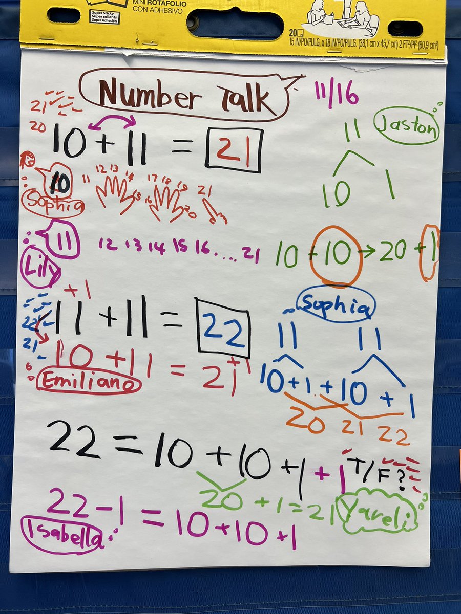 How first grade mathematicians play with numbers 🤩check out how Sophia was inspired from Jaston’s way of thinking, how did her thinking change from her first strategy of solving to the second? 🤯 #numbertalks #firstgrademath #mathispower