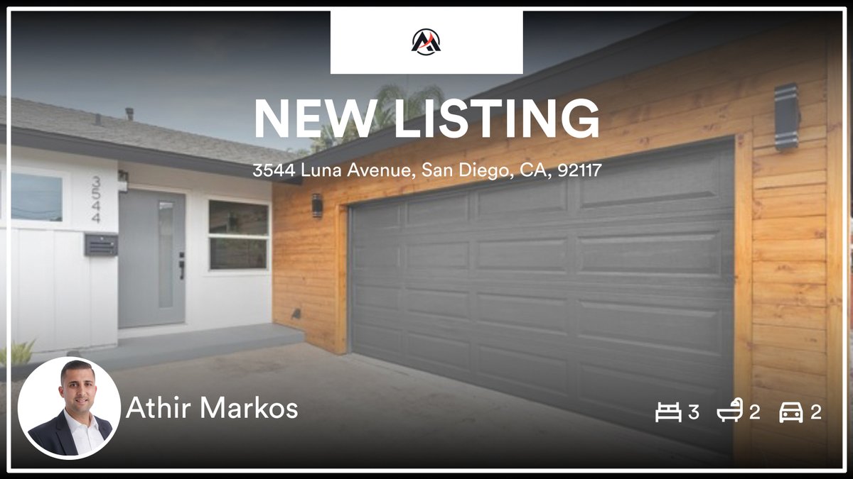 athir_markos's tweet photo. 🛌 3 🛀 2 🚘 2
📍 3544 Luna Avenue, San Diego, CA, 92117

My latest listing on RateMyAgent.
REAL ESTATE 02024154
https://t.co/eoCou0NCCv

...
#ratemyagent #realestate https://t.co/2eEcqd26Gt