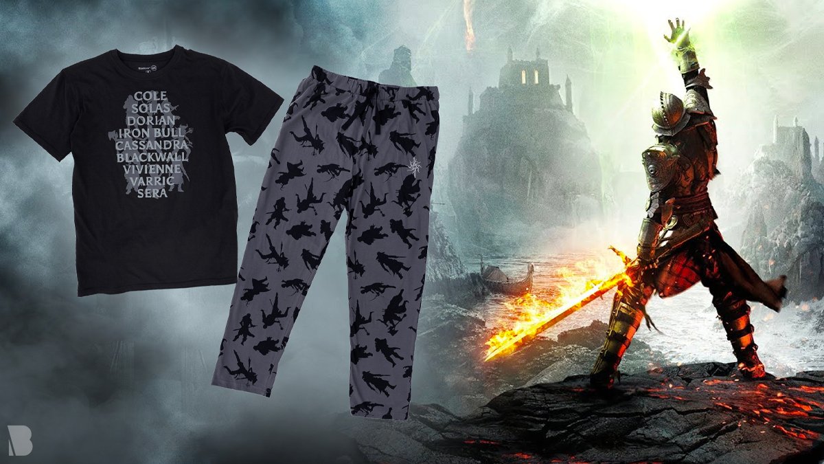 BioWareGear's tweet photo. The darkspawn dread this pajama set, and for good reason. It’s comfy and has the greatest warriors in all of Thedas all over it. 

https://t.co/51AaxrL7nW https://t.co/W7qUuQKPwk