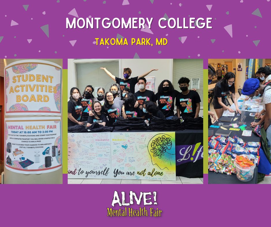 alivefair's tweet photo. From a student participant: "Do more events! You guys are amazing." For a meaningful event that helps students authentically connect with each other and the counseling staff that cares - bring Alive! #collegesuicideprevention #counseling #AliveMentalHealthFair #nationwide https://t.co/lwJpLpZCP4