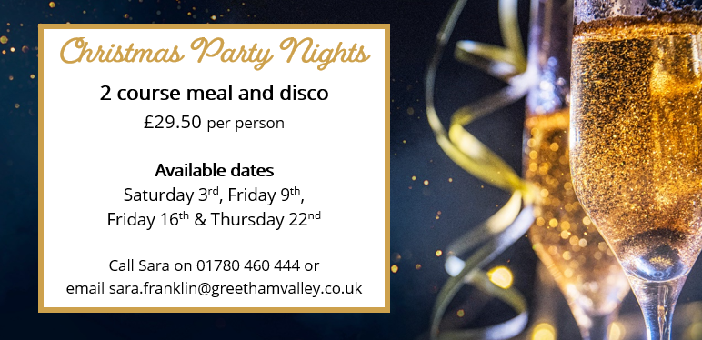 Bring your party to ours this Christmas! Tables selling fast - call Sara on 01780 460 444 to book yours!

Christmas brochure available here - greethamvalley.co.uk/flipbook/chris…